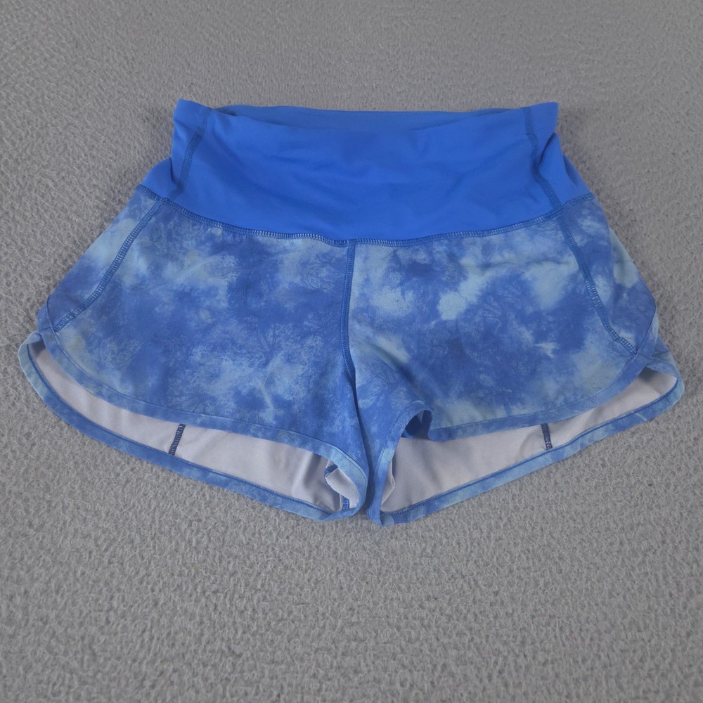 Lululemon Shorts Womens 6 Blue High-Waist Speed Up Tie‎ Dye Lined Running Gym